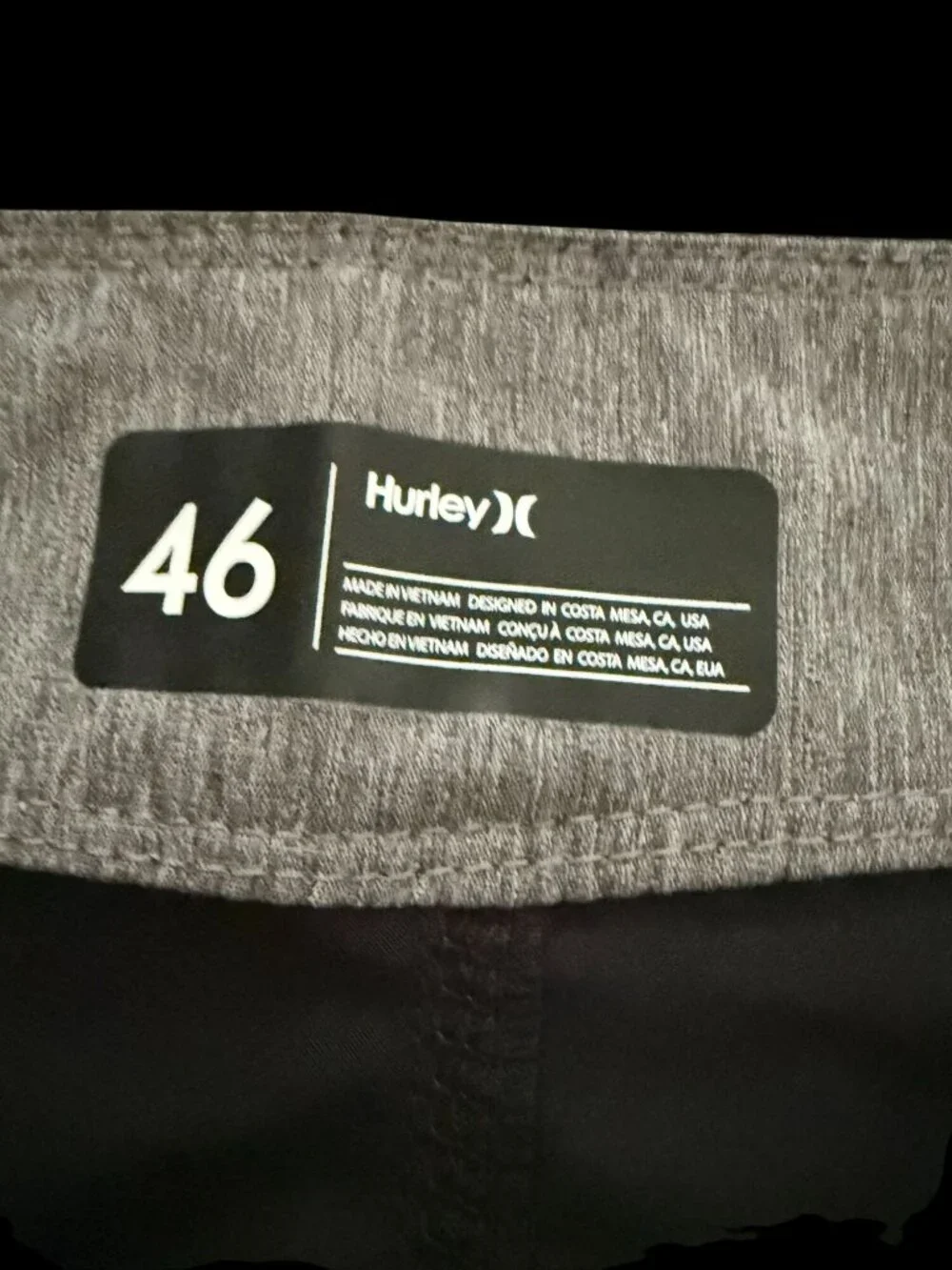 NWT Hurley Phantom One and Only Big and Tall Solid Boardshorts Size 46 Black